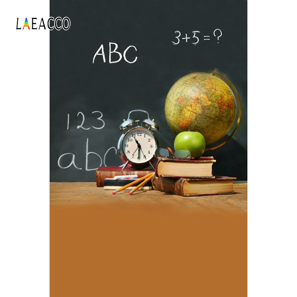 Back to School Фотофон часы Глобус книги доски детей портретной фотографии Фоны