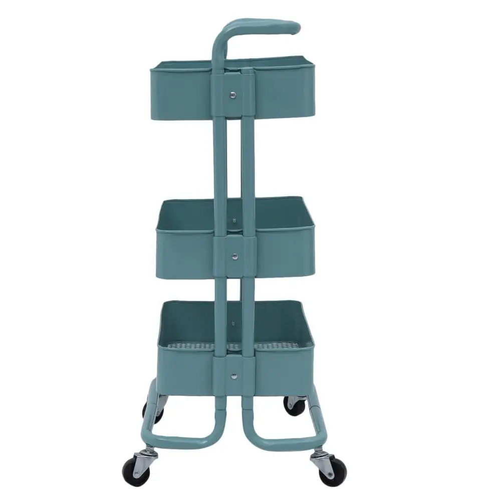 

Kitchen Trolley 3 Layers Office Cart Rolling Storage Rack Workshop Trolley With Four Wheels Portable Tool Storage Cart