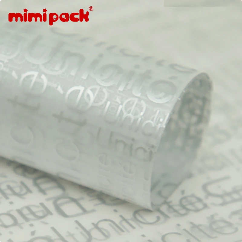 Mimipack стильные полупрозрачные печатные буквы тиснение фольгой OPP цветочные подарочные упаковочные бумаги на День святого Валентина, Упаковка из 20 - Цвет: Grey Letter