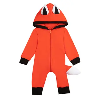 

Newborn Baby Girls Boys 3D Fox Romper Autumn Winter long sleeve Orange Clothes warm Romper Jumpsuit Pajamas Hoodies Outfits