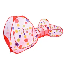 Детская палатка Крытый игровой дом портативный складной трехсекционный набор туннель точечная игра волна морской мяч