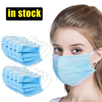 

50/100 Disposable Face Mask 마스크 3-Ply Protective Non-woven Disposable Elastic Mouth Soft Breathable Hygiene Safety Face Masks