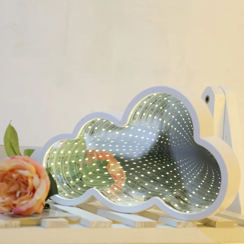 Светодиодный ночник 3D Звездный колокол, настольная лампа, зеркальный светильник, зеркало для макияжа, светильник для спальни, декоративный светильник для детей, рождественские подарки, внутренний светильник - Испускаемый цвет: Cloud