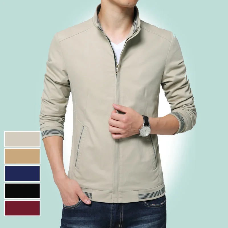 

The Spring And Autumn Casual MEN'S Jacket Outdoor Stand Collar Men's Jacket Jacket Pure Cotton Slim Fit Coat 8913