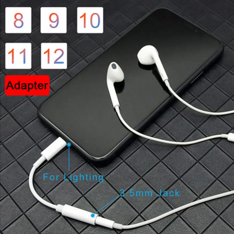 Высокое качество для iPhone 7 Lightning до 3,5 мм 2в1 аудио кабель Jack наушники адаптер