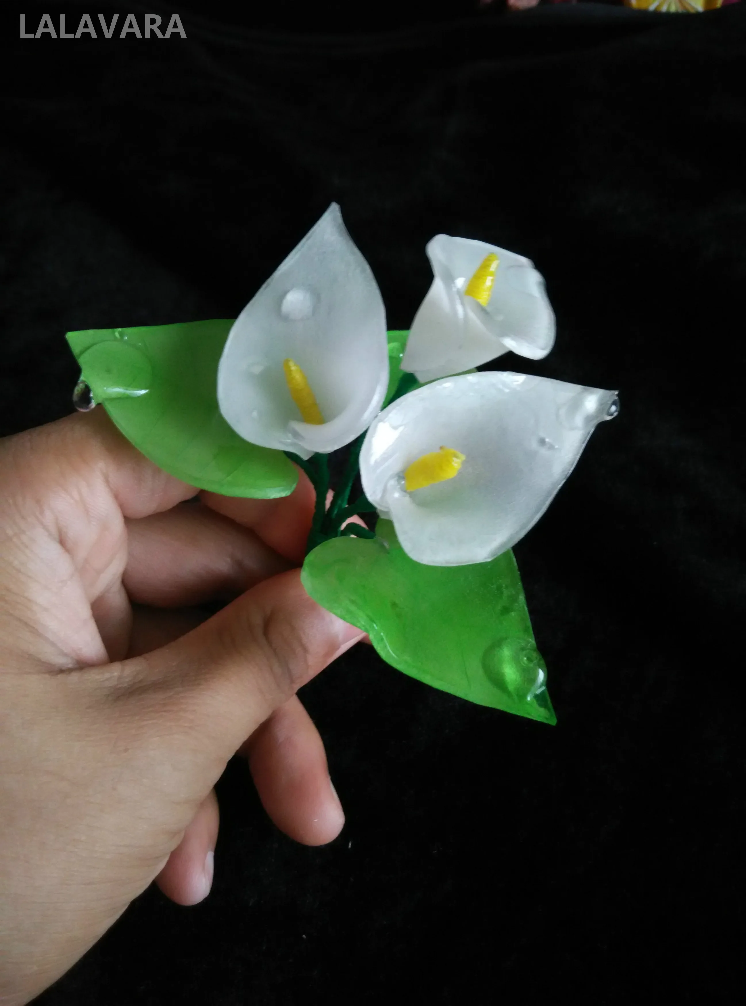 LALAVARA персонализированные белые полимерные палочки для волос calla китайские