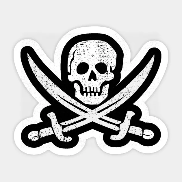 

1PCS Stylish Pirate Skull Sticker For Notebook Backpack PVC Skateboard helmet Car Styling Car Accessories