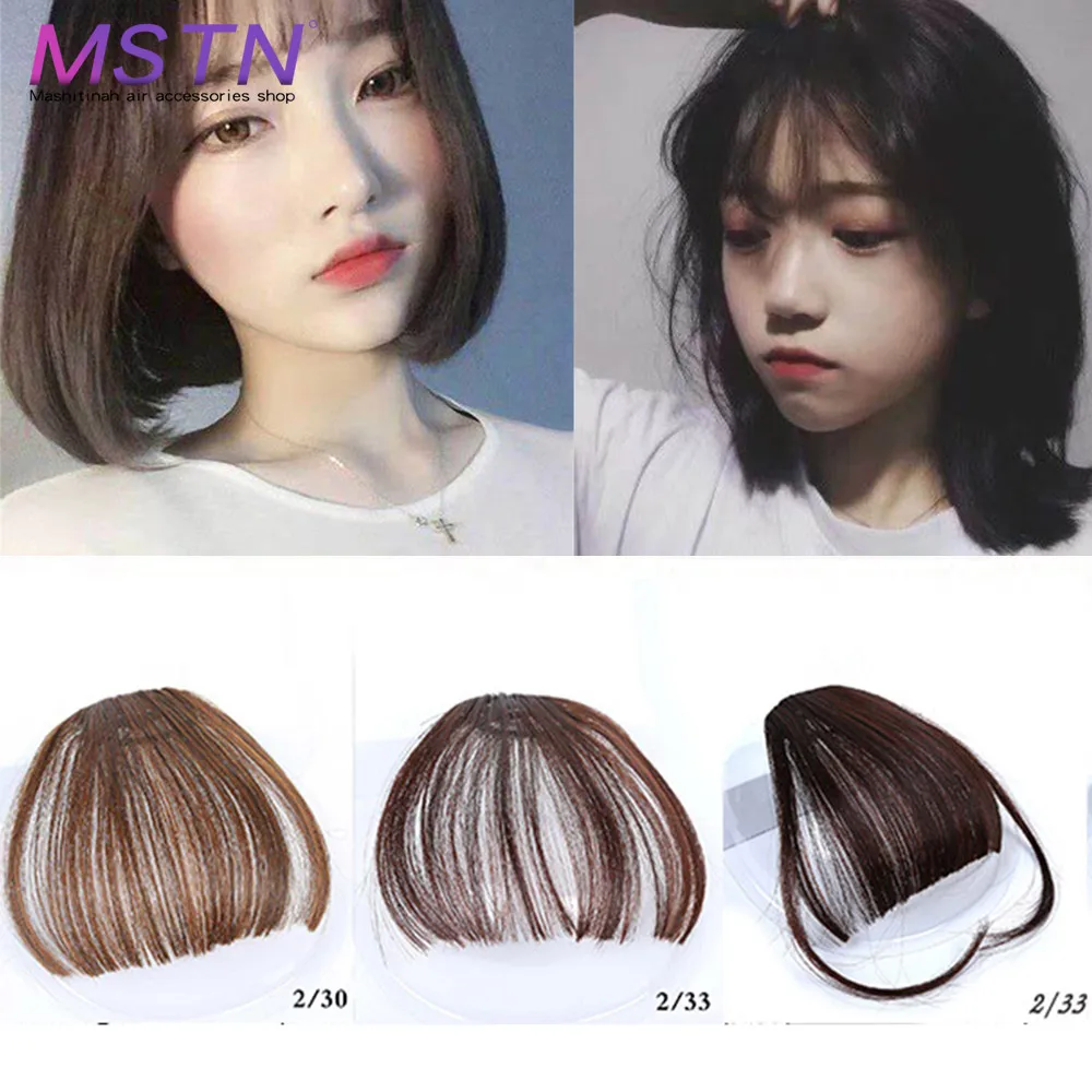 

MSTN Korean Beautiful Girl Hair Extension Bangs Straight Hair Wig Clip in Front Clip Hair Wig Headwear
