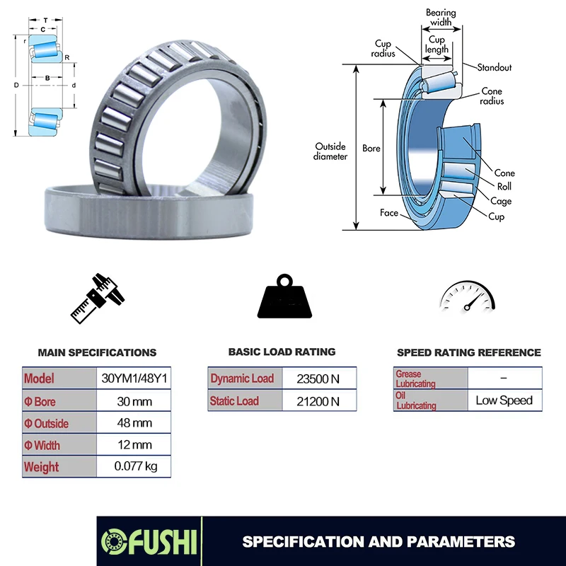 Roller Wheel Bearings 30YM1/48Y1 Steering Head Bearing 30*48*12 mm 304812 Tapered Roller Motorcycle Bearings For Column IZH Jupiter IZH Planeta