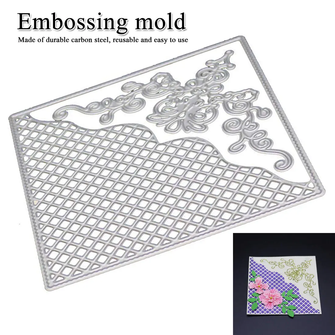 

Grid Background Square Frame Metal Cutting Dies Stencils for DIY Scrapbooking DIY Paper Cards Photo Album Decorative Embossing