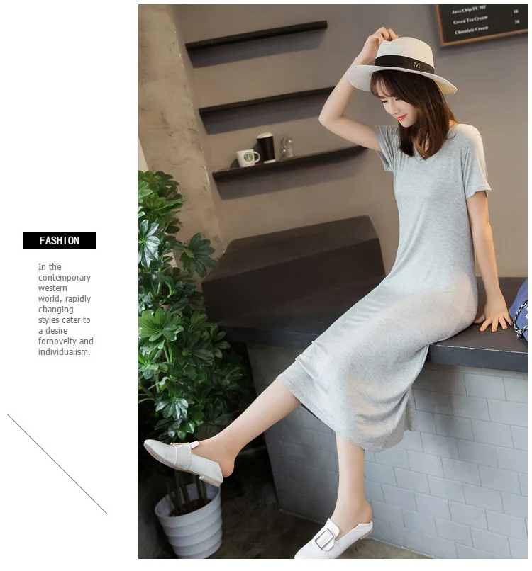 Fdfklak Modal Comfortable Sleepwear Women Night Shirt New Short Sleeve Long Dress Spring Summer Nightgowns Female Sleepshirt