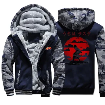 

Sasuke Uchiha Naruto Fall Winter Sweatshirts 2020 Japan Anime Jackets Men Jacket Hooded Casual Wool Liner Thick Streetwear Hoody