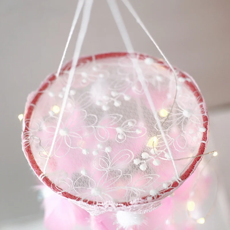 Romantic Dream Net Hanging Net DIY Wedding Wind Chimes Dream Net with Light Room Hanging craft L1