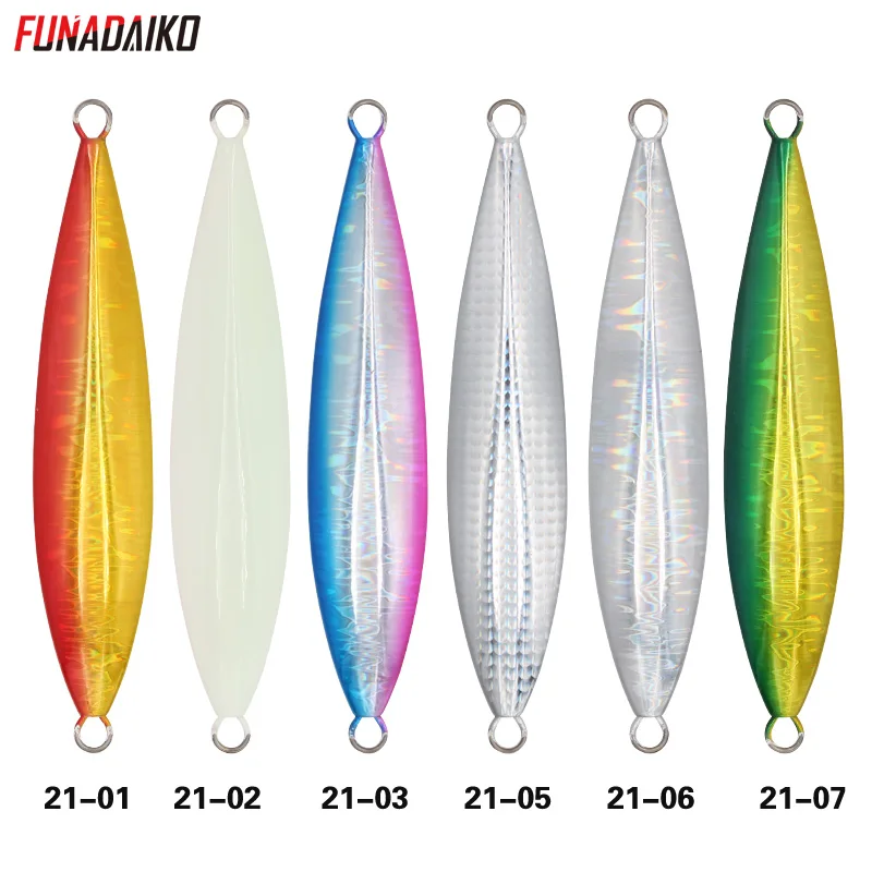 FUNADAIKO медленная приманка для глубоководной ловли, светящаяся приманка для ловли лодок, 180 г/220 г/250 г, светящаяся полосатая приманка