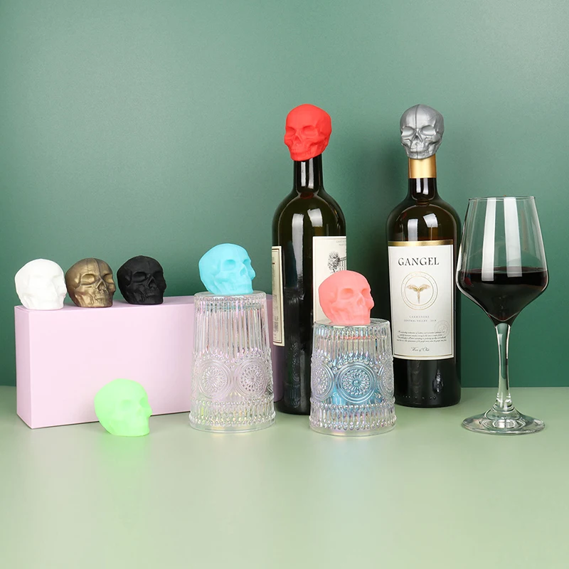 1Pc Skull Skeleton Wine Bottle Stoppe Silicone Stopper Sealed Tools | Дом и сад