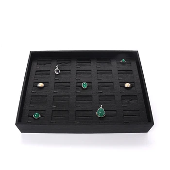 

New Black 25 Grid Ring Jewelry Display Trays Women Earring Necklace Bracelet Storage Packaging Show Pallet Jewellery Organizer