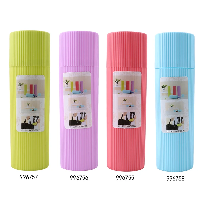 Portable Stripe Toothpaste/Toothbrush/Pen Stationery Holder Cover Case Cylindrical Protect Case for Traveling and Daily Use