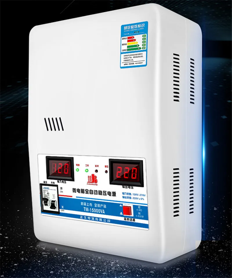 

Voltage Stabilizer 15KVa With Input Voltage 130V-260V & Output 220V Household Automatic Stabilized Power Supply Tool TM-15000VA