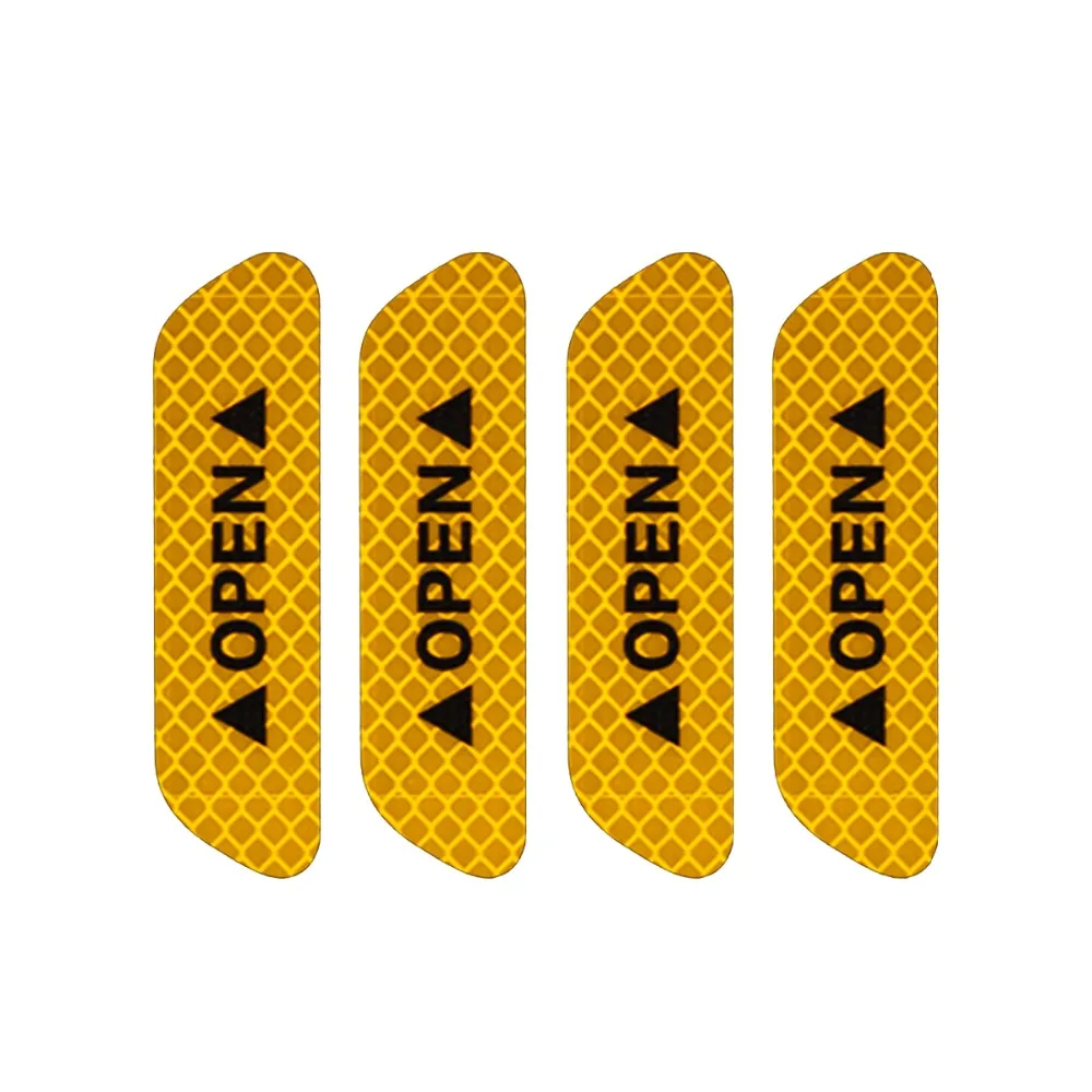 Special Offers Universal 4Pcs/Set Car Door Stickers Safety Warning Mark High Reflective Tape Motorcycle Helmet Strip Sticker