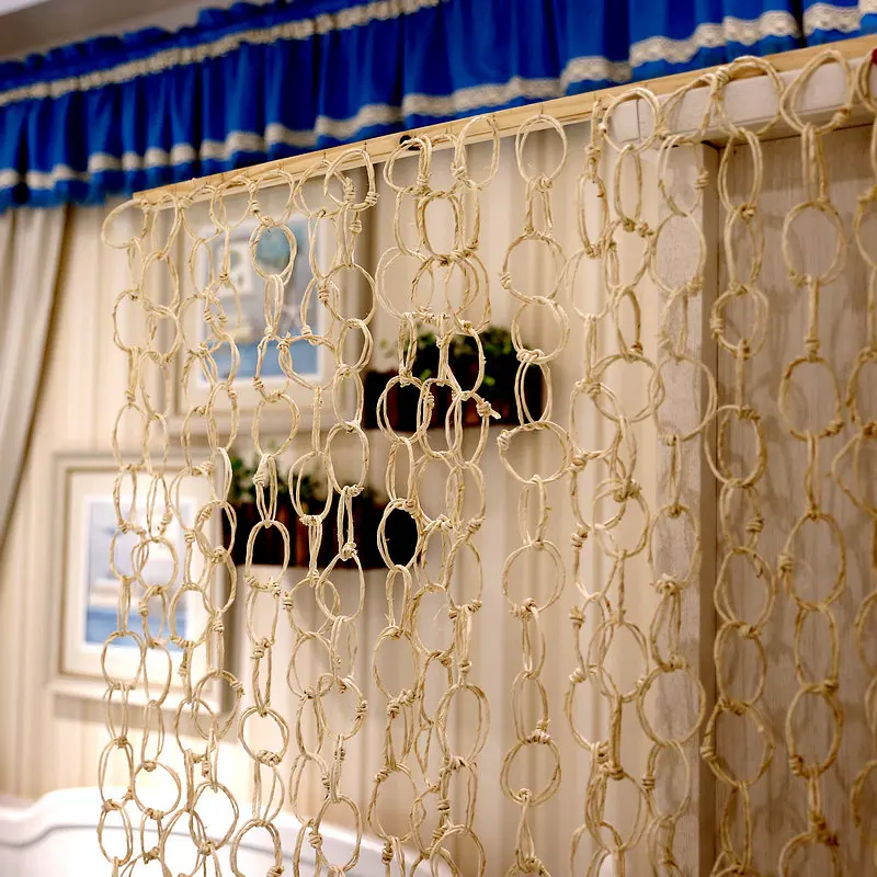 Handmade Woven Straw Curtain Props Hanging Decorative Partition Wall
