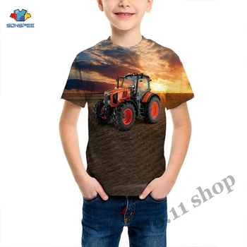 

Summer Streetwear Child T Shirt Tractor Truck 3D Print Harajuku T-Shirt Baby Fashion Casual Short Sleeve Boy Girl Car Clothing