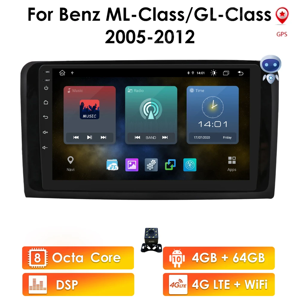 GPS-навигатор для Mercedes Benz ML GL W164 ML350 ML500 GL320 X164 GL350 GL450 сенсорный экран 9 дюймов Android 10 0 4