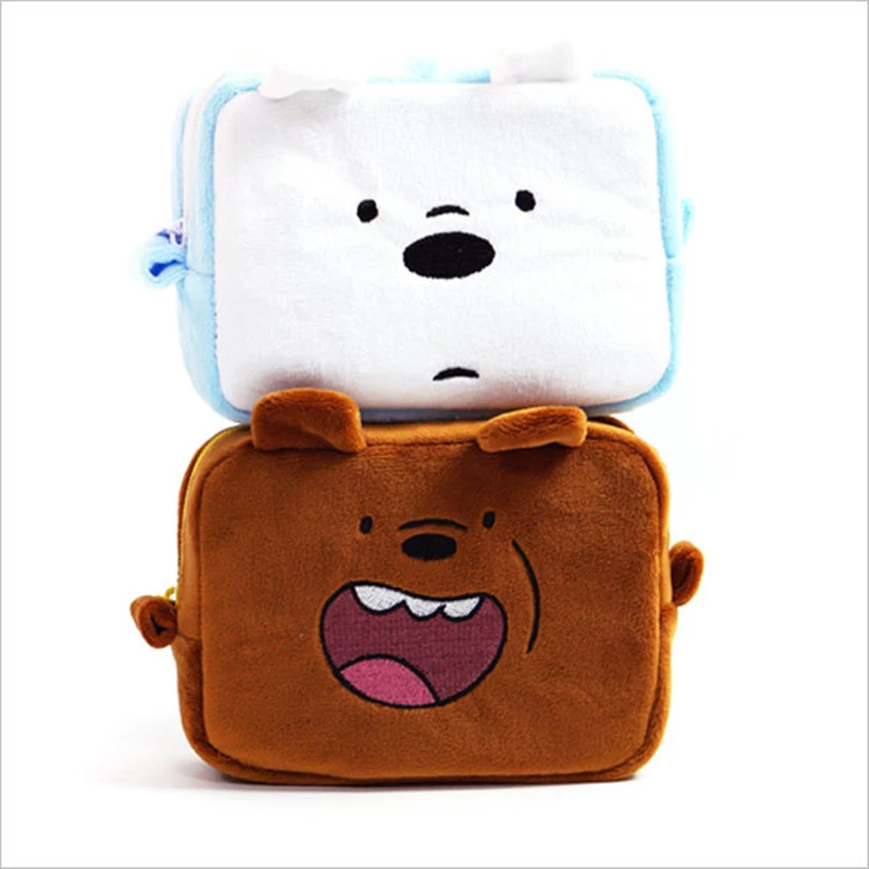 Корейская мультяшная косметичка «Мы Голые Медведи», милый кошелек, плюшевая сумка для хранения, маленькая красивая косметичка, косметичка для девочек, сумка для путешествий