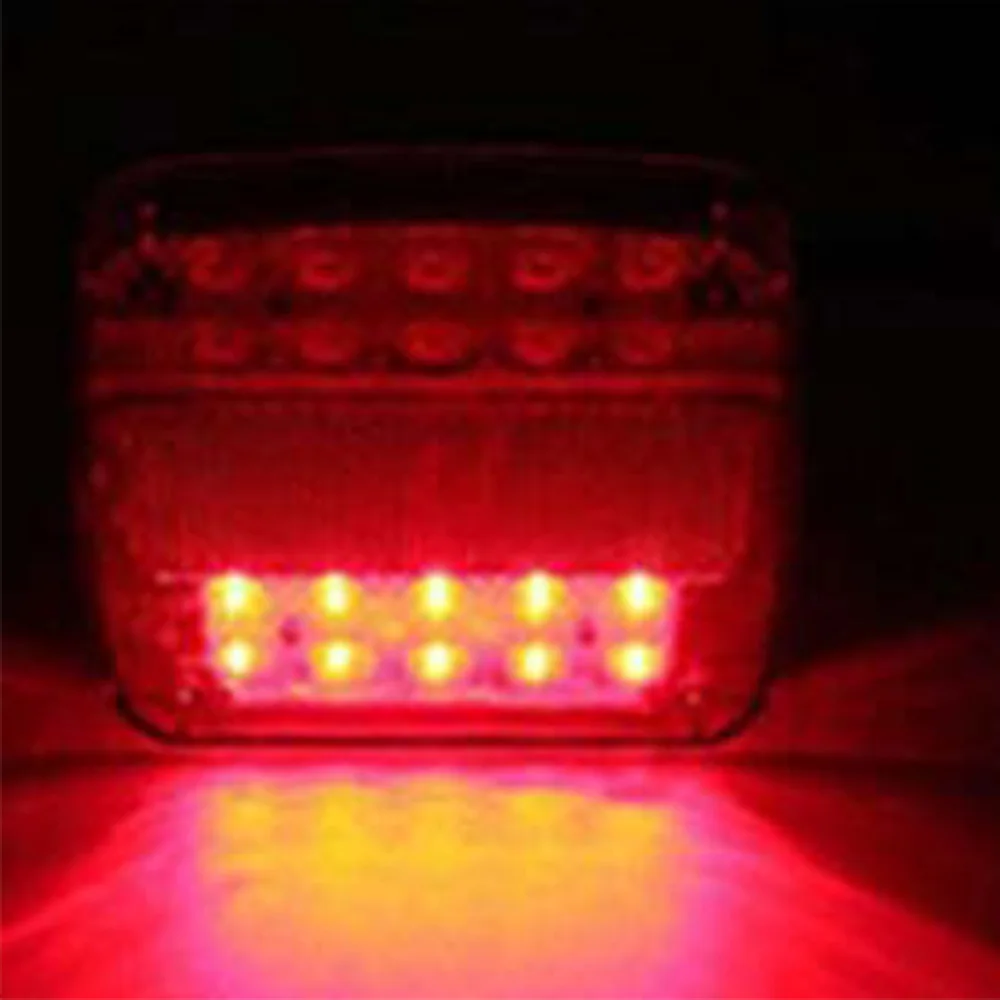 2 шт. 12V 16LED+ 4LED лодка прицеп задние стоп-сигналы поворота E-MARK Водонепроницаемый красный+ желтый
