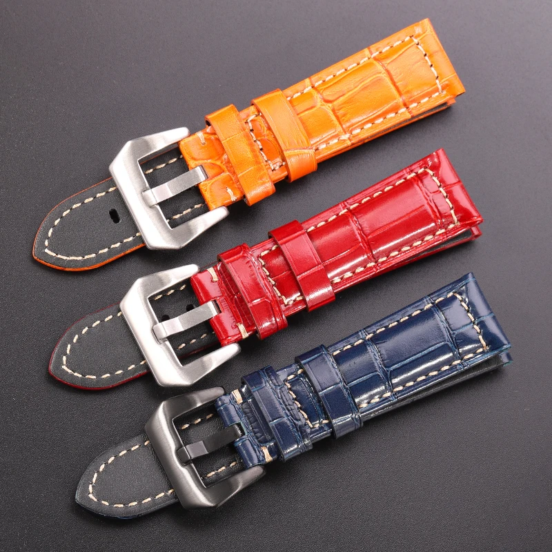 Genuine Leather Crocodile Pattern Watch Strap for Panerai