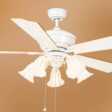 Потолочный вентилятор, светильник, 52 дюйма, деревянный лист, белый вентилятор, светильник для ресторана, гостиной, декоративная лампа, мебель для спальни, с лампой, вентилятор, светильник