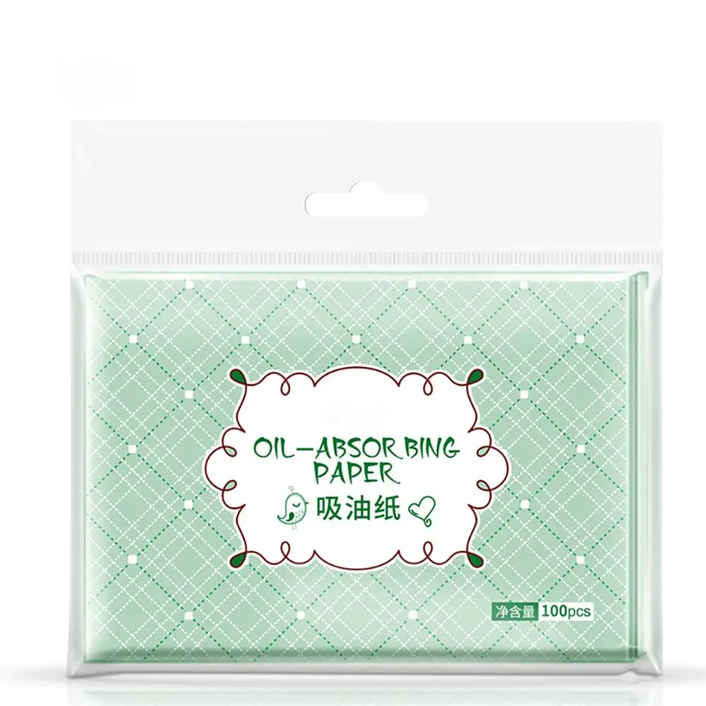 

100sheet/pack Oil Blotting Paper Green Tea Cleaning Face Absorbent Paper Makeup Tool Oil Control Blotting Tissue Paper Skin Care