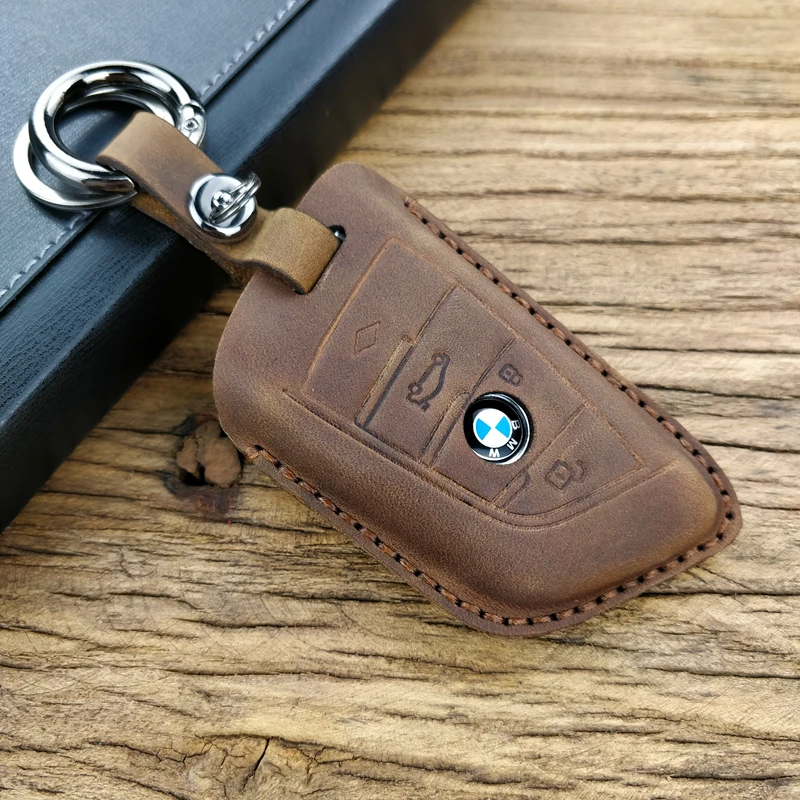 

2 Button Genuine Leather Car Remote Key Shell Cover Case For BMW X1 X5 F15 X6 F16 1 2 5 7 Series 2016 2017 2018