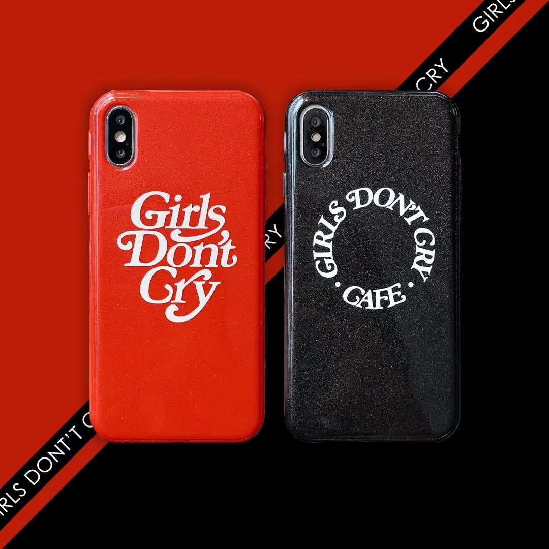 Fashion japan Street brand Girls Dont Cry trend skateboard case For iPhone 7 8 6 6s Plus 11 pro X XS Max XR Glitter soft Cover | Мобильные