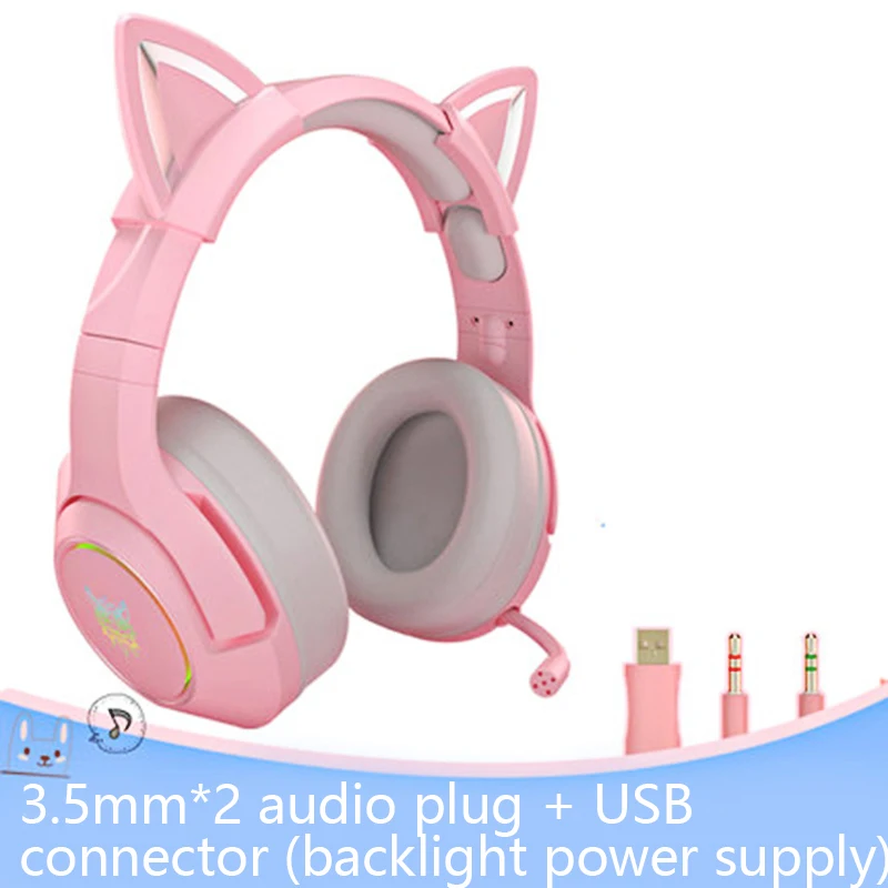 RGB Gaming 7 1 Stereo Headphones Pink 