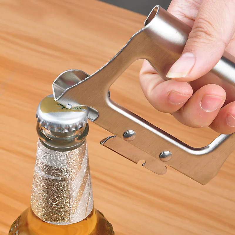 

Manual Metal Can Opener 2 in 1 Multi Tool Outdoor Home Jar Bottle Opener Hand Held Safety Stainless Steel Bottle Opener