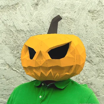 

3D paper model Halloween Pumpkin helmet headgear mask wearable paper model masquerade DIY creative gift