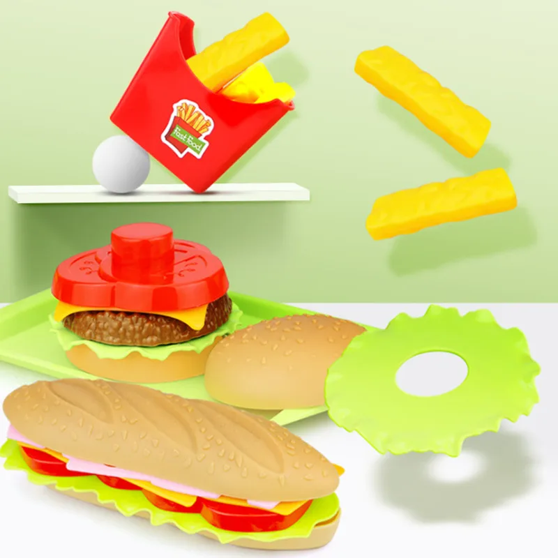 Дети Моделирование еда гамбургер Hotdog кухня игрушка набор ролевые игры миниатюрные закуски бургер Развивающие игрушки для девочек Малыш