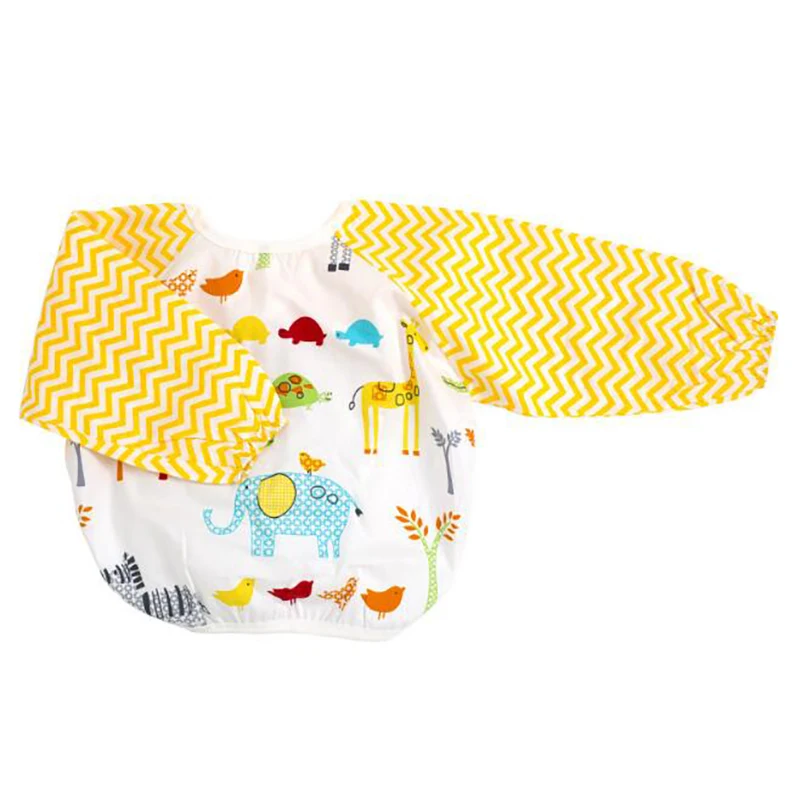 Newborn bandana bibs baby Nursing apron Infant  feeding Smock Waterproof Long Sleeve Printing BMT074