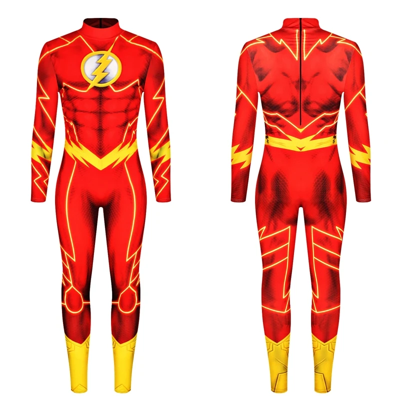 Супергерой флэш зеленый Фонари косплейный костюм боди костюмы зентай костюм для Хэллоуина с длинным рукавом - Цвет: The Flash 2