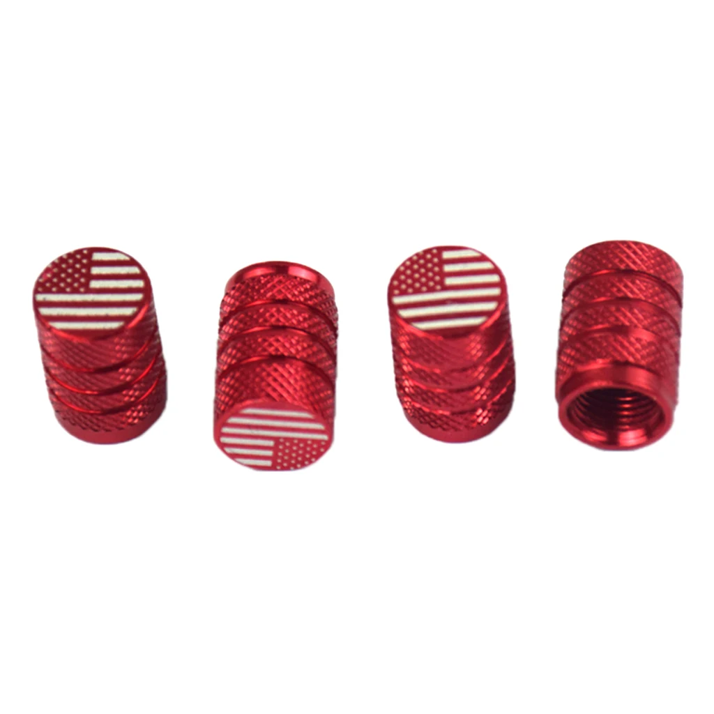 USA Flag Tire Valve Stem Caps Universal fit for Cars, SUVs, Bikes, Bicycles, Trucks, Motorcycles, Light-Weight Aluminum Alloy