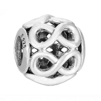 

Authentic 925 Sterling Silver Bead Charm Openwork Infinite of Love Beads Fit Women Bracelet Bangle Diy Jewelry