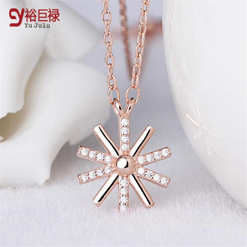 Серебряное ожерелье с цветком от солнца популярные женские потомки кулон