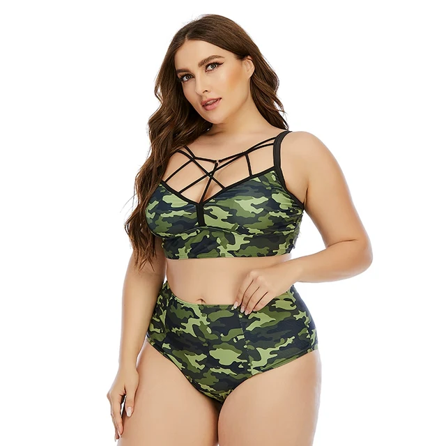 plus size camo bathing suit