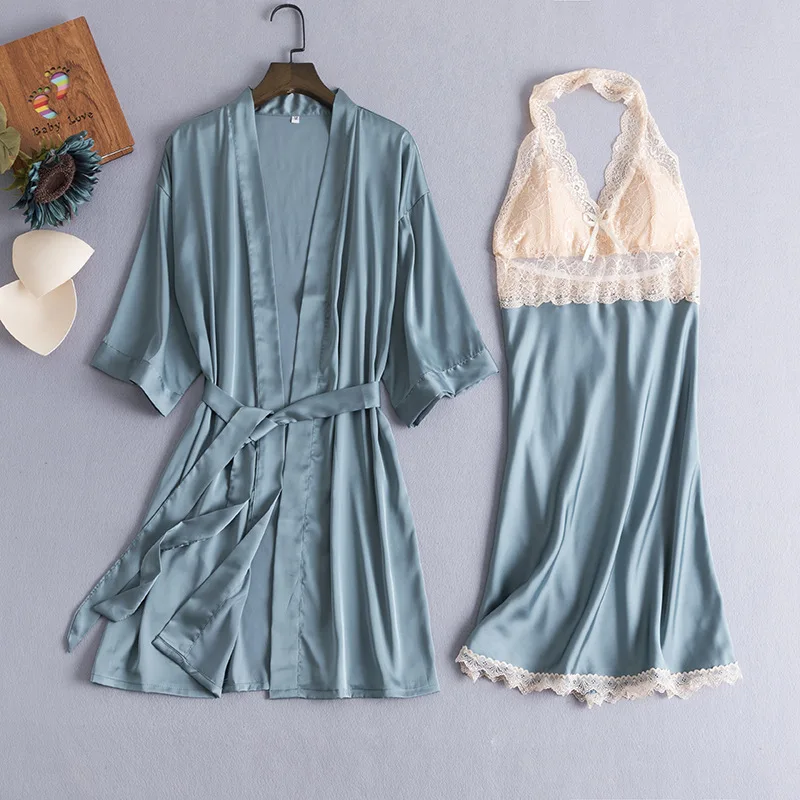 2 шт. атласный халат кимоно для невесты и подружки невесты|rayon robes|robe gownkimono robe sleepwear