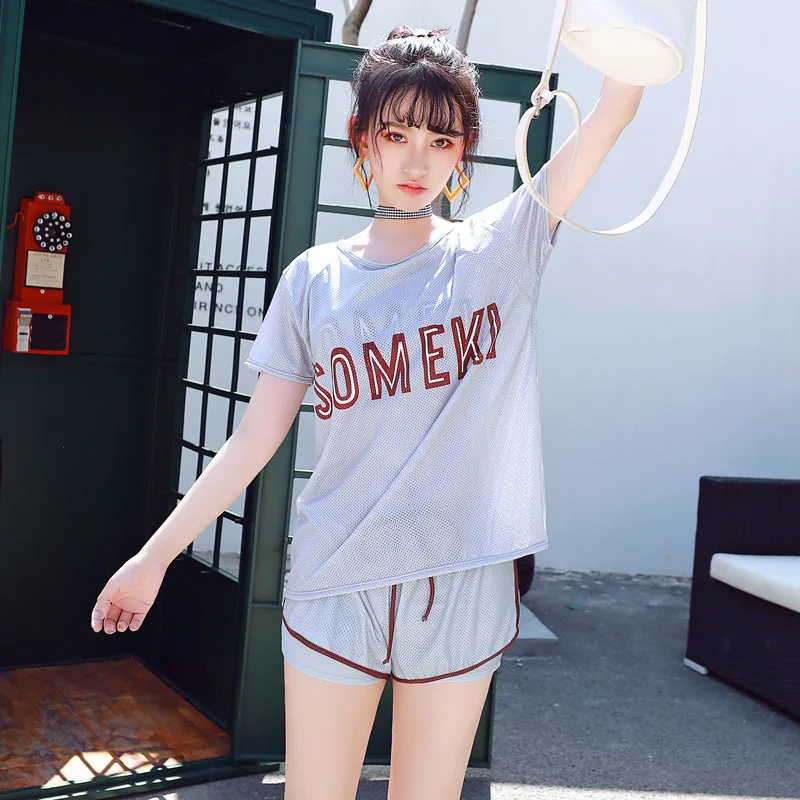 

Bathing Suit Women's Conservative Split Type Three-piece Set Students Small Bust Gathering Boxer Sports Tour Bathing Suit Belly