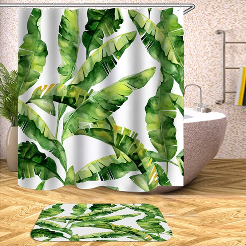 Зеленый тропический завод занавеска для душа s водонепроницаемый полиэстер для ванной занавеска для туалета ванная душевая занавеска для душевой домашний декор