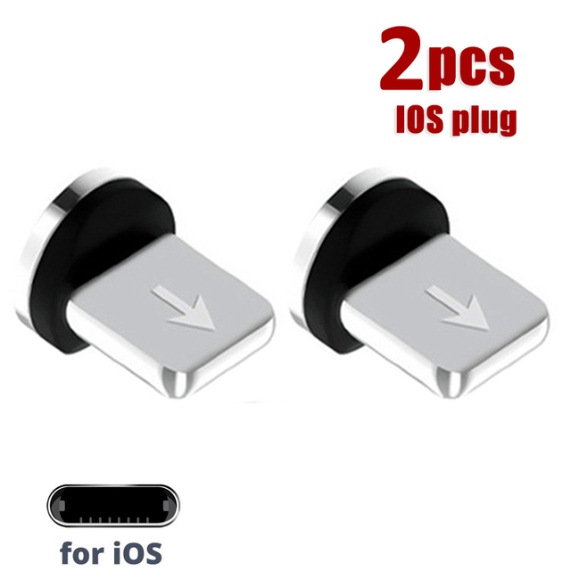 2 Pcs For Mobile Phone Replacement Parts Durable Converter 360 Degree Rotation Magnetic Plug Charging Cable Adapter