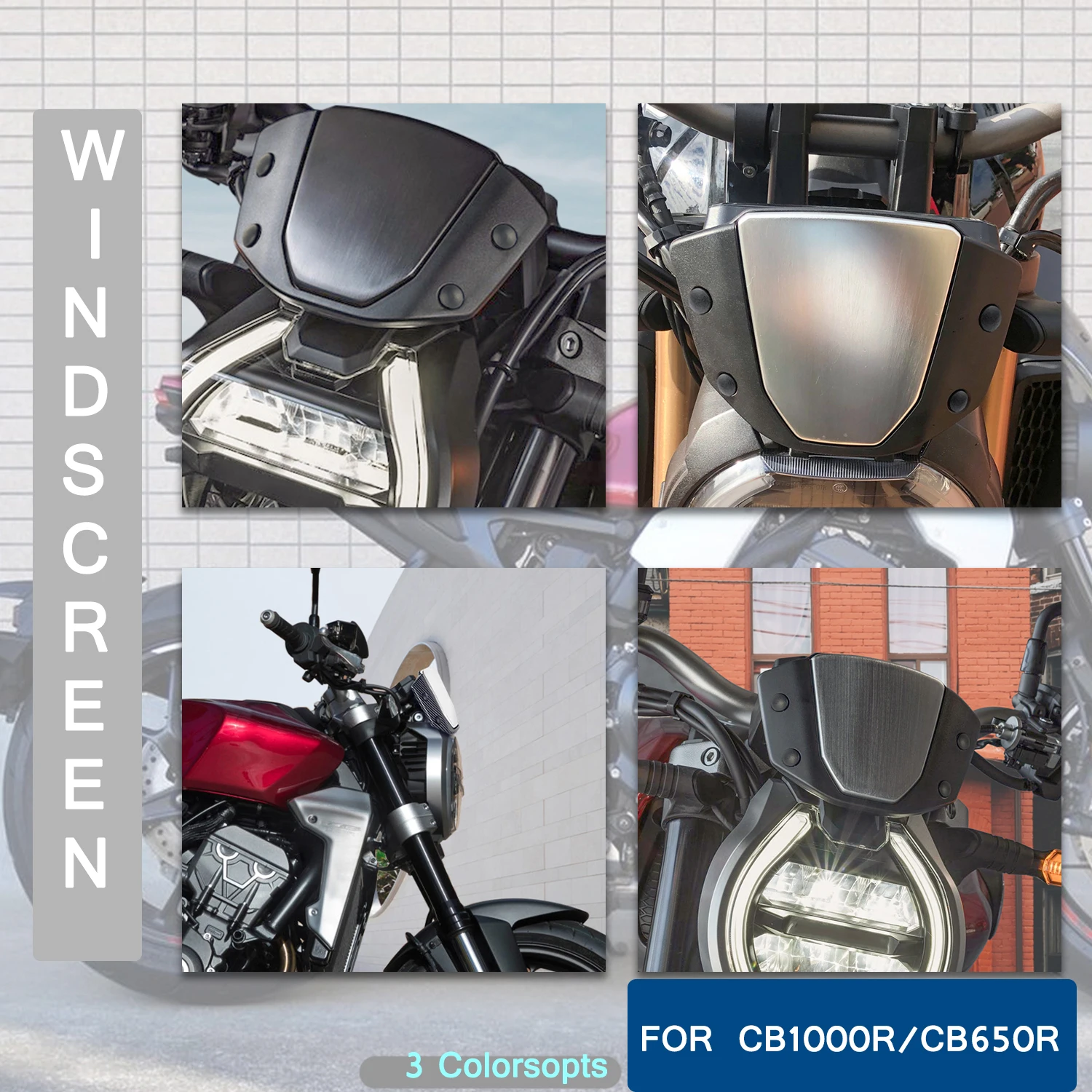 

CB1000R Windscreen Windshield Wind Deflector with Mounting Bracket for Honda CB 1000R 2018 2019 2020 CB650R CB 650R Accessories
