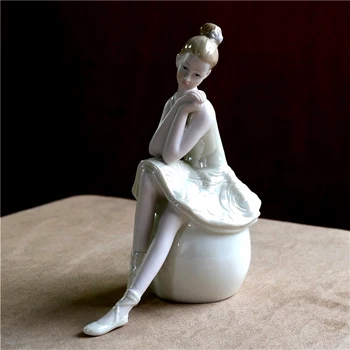 

GRACEFUL PORCELAIN BALLERINA FIGURE DECORATIVE CERAMICS DANSEUSE BALLET GIRL MINIATURE DANCER HANDWORK ORNAMENT GIFT CRAFT DECOR
