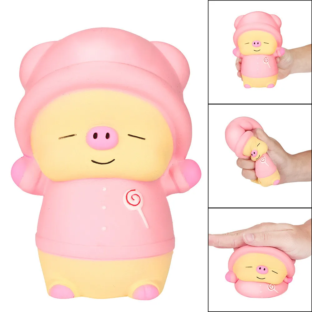 Kawaii Cartoon Pink Piglet Slow Rising Fun Toy Anti-anxiety Decompression toy Cartoon Decoration doll Stretchy Healing toys #B